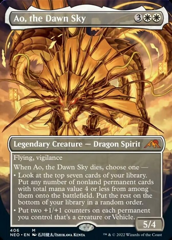 Ao, the Dawn Sky (Borderless Alternate Art) [Kamigawa: Neon Dynasty] Sale