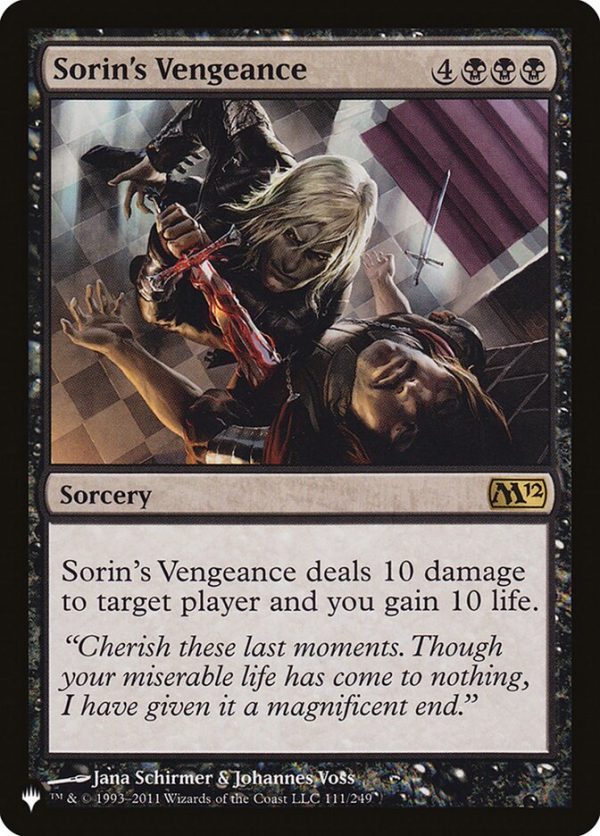 Sorin s Vengeance [The List] For Discount