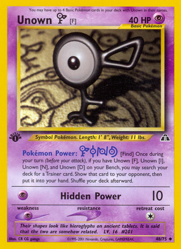 Unown [F] (48 75) [Neo Discovery 1st Edition] on Sale