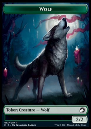 Wolf    Knight Double-sided Token [Innistrad: Midnight Hunt Commander] For Sale