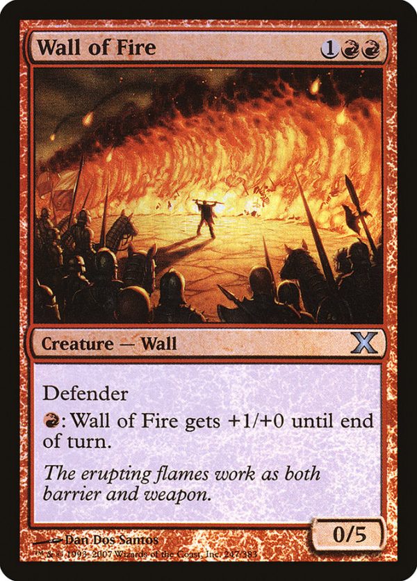 Wall of Fire (Premium Foil) [Tenth Edition] For Sale