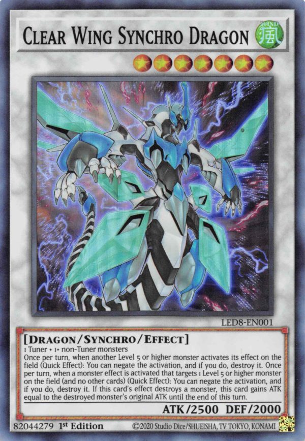 Clear Wing Synchro Dragon [LED8-EN001] Super Rare Fashion