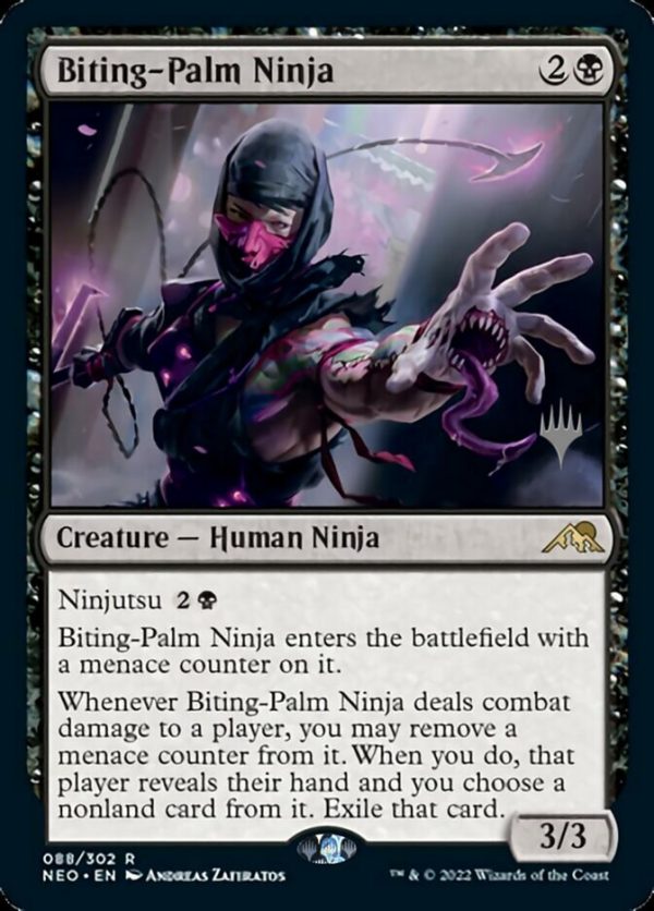 Biting-Palm Ninja (Promo Pack) [Kamigawa: Neon Dynasty Promos] For Discount